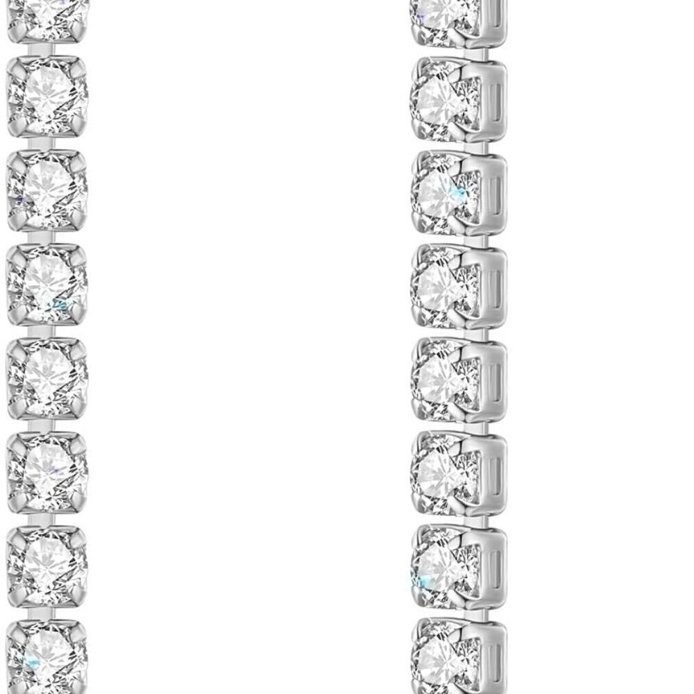 Diamond Drop Earrings Women Cubic Zirconia Silver Dangle Statement Jewelry - Picture 1 of 9